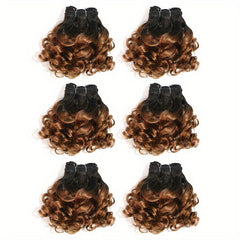 6 Pcs Brazilian Human Hair Weave Bundles Curly Hair Extensions