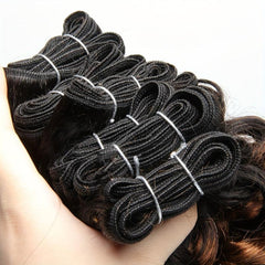 6 Pcs Brazilian Human Hair Weave Bundles Curly Hair Extensions