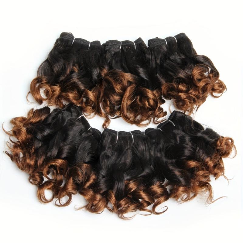6 Pcs Brazilian Human Hair Weave Bundles Curly Hair Extensions