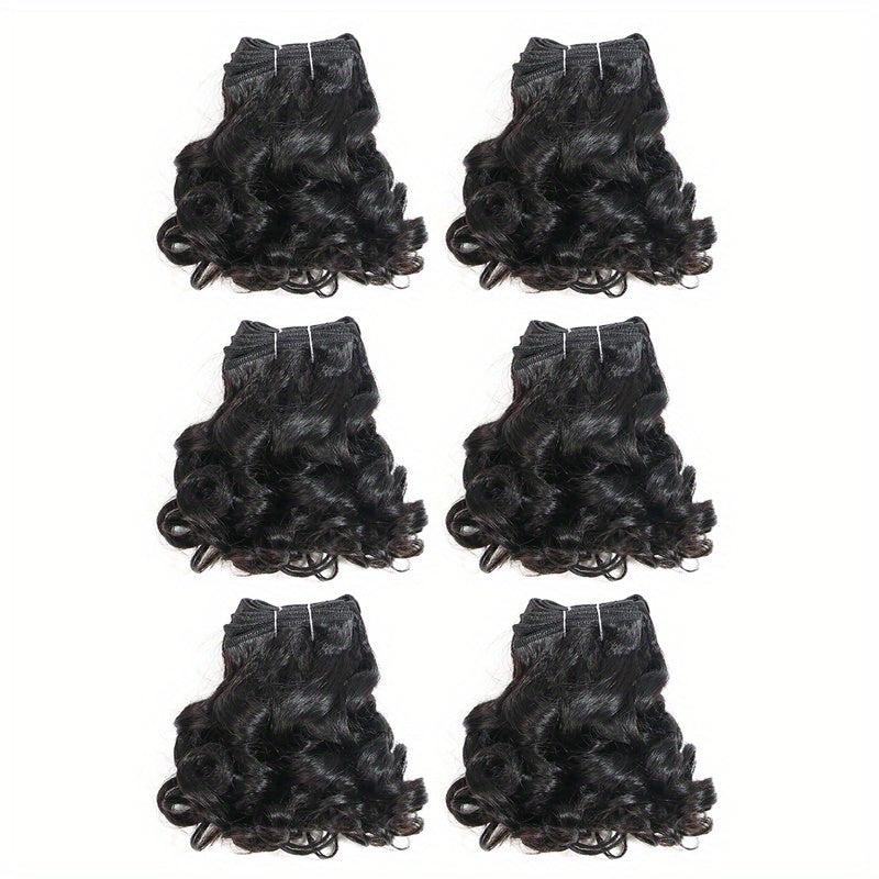 6 Pcs Brazilian Human Hair Weave Bundles Curly Hair Extensions