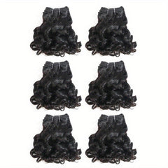 6 Pcs Brazilian Human Hair Weave Bundles Curly Hair Extensions