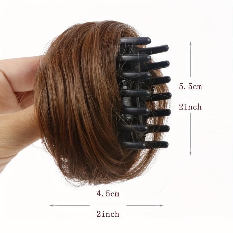Curly Hair Extensions Claw Clip In Hair Bun Synthetic Ponytail Piece