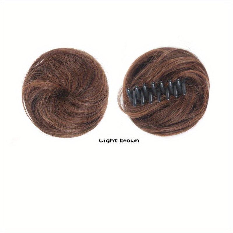 Curly Hair Extensions Claw Clip In Hair Bun Synthetic Ponytail Piece