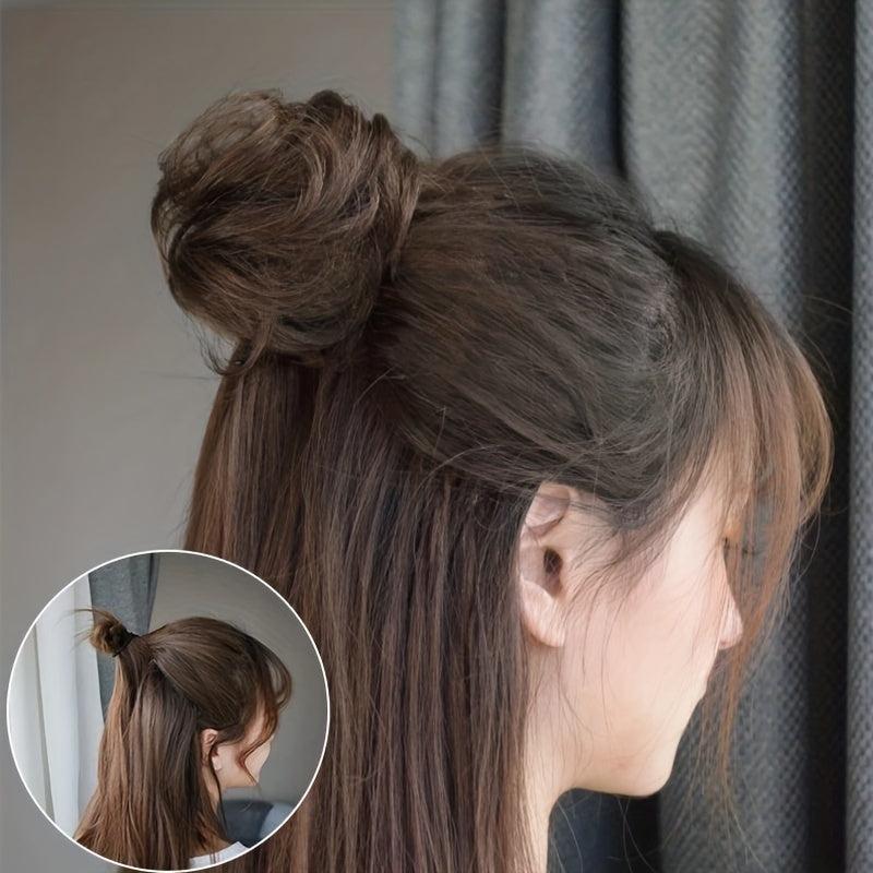 Curly Hair Extensions Claw Clip In Hair Bun Synthetic Ponytail Piece