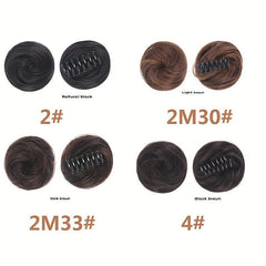 Curly Hair Extensions Claw Clip In Hair Bun Synthetic Ponytail Piece