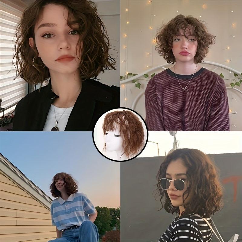 Short Curly Hair Topper Synthetic Hairpiece Add Hair Volume
