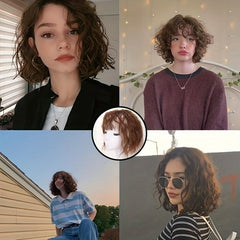 Short Curly Hair Topper Synthetic Hairpiece Add Hair Volume