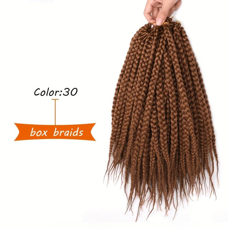 Short Box Braids Crochet Hair Durable Synthetic Extensions 30