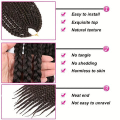 Short Box Braids Crochet Hair Durable Synthetic Extensions 30