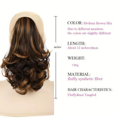 Wavy Claw Ponytail Hair Extensions Chestnut Brown 4AH27 30 3