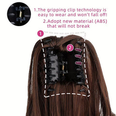 Wavy Claw Ponytail Hair Extensions Chestnut Brown 4AH27 30 3