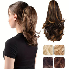 Wavy Claw Ponytail Hair Extensions Chestnut Brown 4AH27 30 3