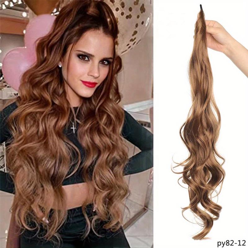 Long Curly Ponytail 81 Body Wave Synthetic Hair Extensions
