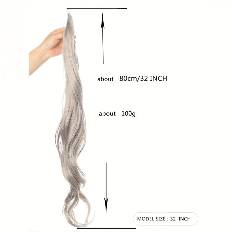 Long Curly Ponytail 81 Body Wave Synthetic Hair Extensions