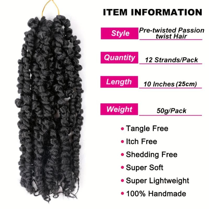 Passion Twist Crochet Hair Extensions Pre Looped 25.4 cm