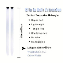 10PCS Colored Hair Extensions Straight Clip In Hairpieces for Women Girls