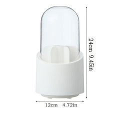 Makeup Brush Holder 360 Rotating Organizer w/ Clear Cover Cosmetics Storage