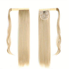 Hook and loop Fastener Ponytail Wig Strap Style Women's Long Straight Hair