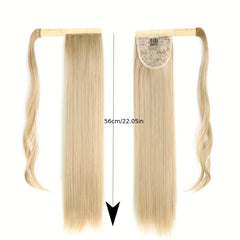 Hook and loop Fastener Ponytail Wig Strap Style Women's Long Straight Hair