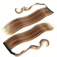 Hook and loop Fastener Ponytail Wig Strap Style Women's Long Straight Hair
