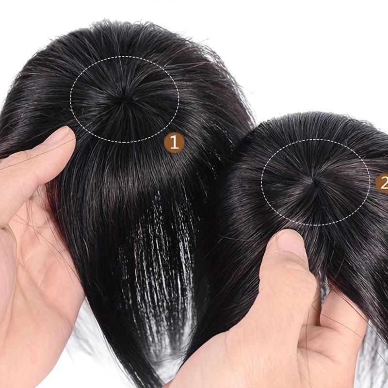 Natural Clip in Topper with Bangs - Hair Replacement Piece