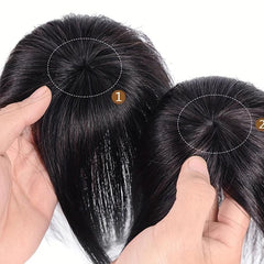 Natural Clip in Topper with Bangs - Hair Replacement Piece