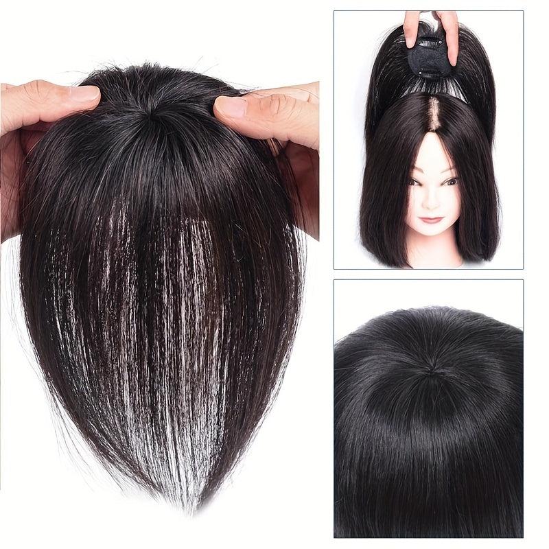 Natural Clip in Topper with Bangs - Hair Replacement Piece