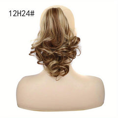 Short Wavy Claw Ponytail Hair Extensions Synthetic Hair Piece for Ladies