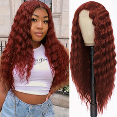 Long Wavy Lace Front Wig Synthetic Middle Part Wig for Women
