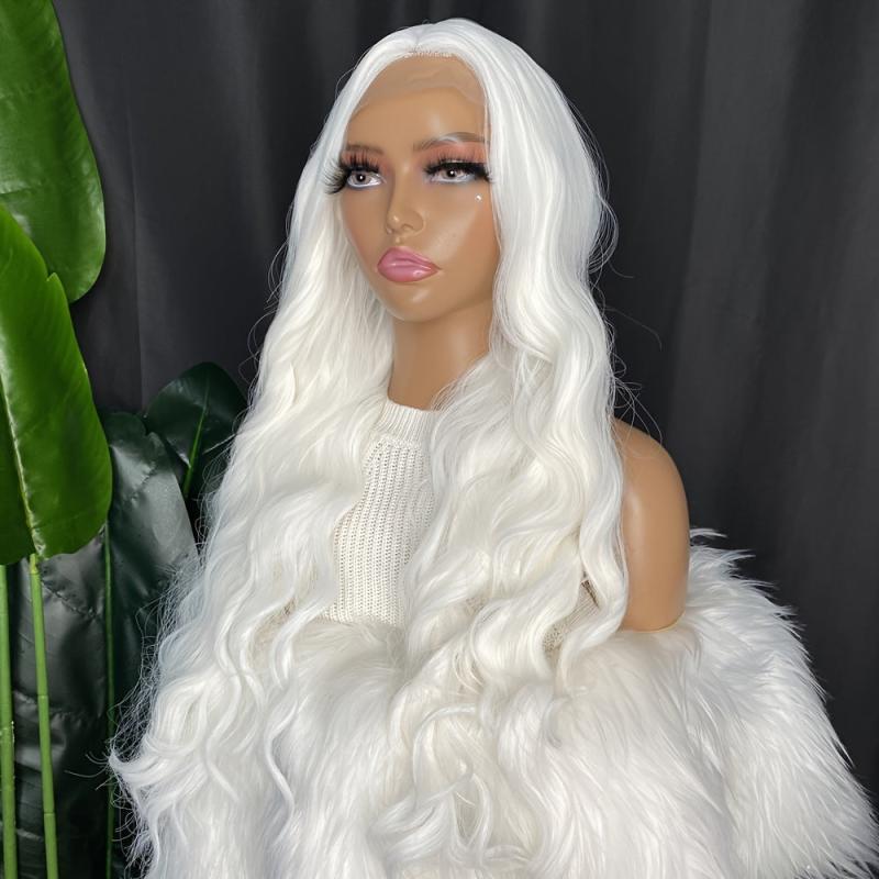 Long Wavy Lace Front Wig Synthetic Middle Part Wig for Women
