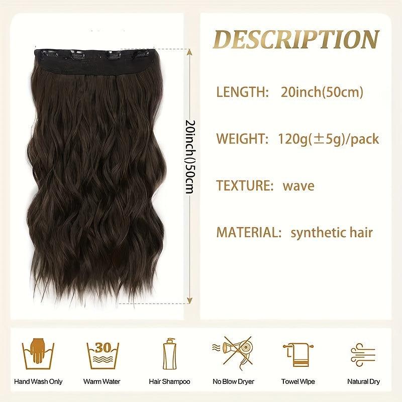 88 Cm Long Curly Wavy Hair Extensions 5 Clips In Synthetic Natural Looking