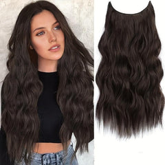 88 Cm Long Curly Wavy Hair Extensions 5 Clips In Synthetic Natural Looking