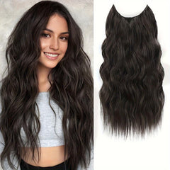 88 Cm Long Curly Wavy Hair Extensions 5 Clips In Synthetic Natural Looking