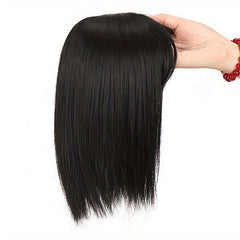 Natural Look Straight Hair Topper With Bangs for Daily Use