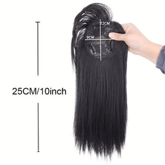 Natural Look Straight Hair Topper With Bangs for Daily Use