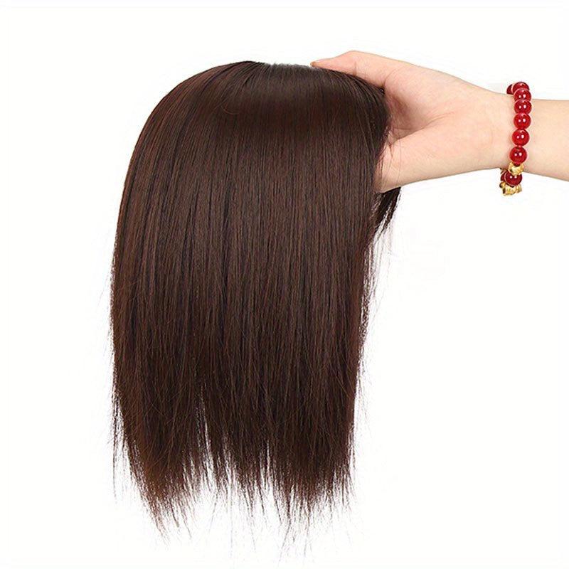 Natural Look Straight Hair Topper With Bangs for Daily Use
