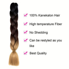 5pcs Ombre Braids Ponytail Synthetic Crochet Hair Extensions 60