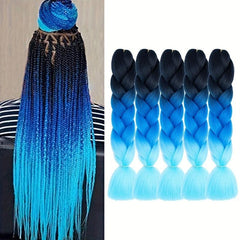 5pcs Ombre Braids Ponytail Synthetic Crochet Hair Extensions 60