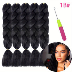 5pcs Ombre Braids Ponytail Synthetic Crochet Hair Extensions 60