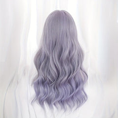 Butterfly Haircut Long Wavy Hair Wigs With Bangs Synthetic Fiber