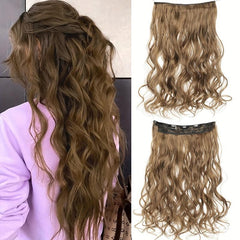 Invisible Seamless 5 Clips Hair Extensions for Curly Long Hair