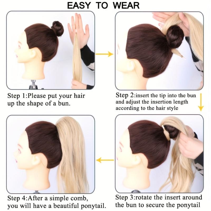 Long Body Wave Ponytail Hairpieces Natural Looking Daily Use