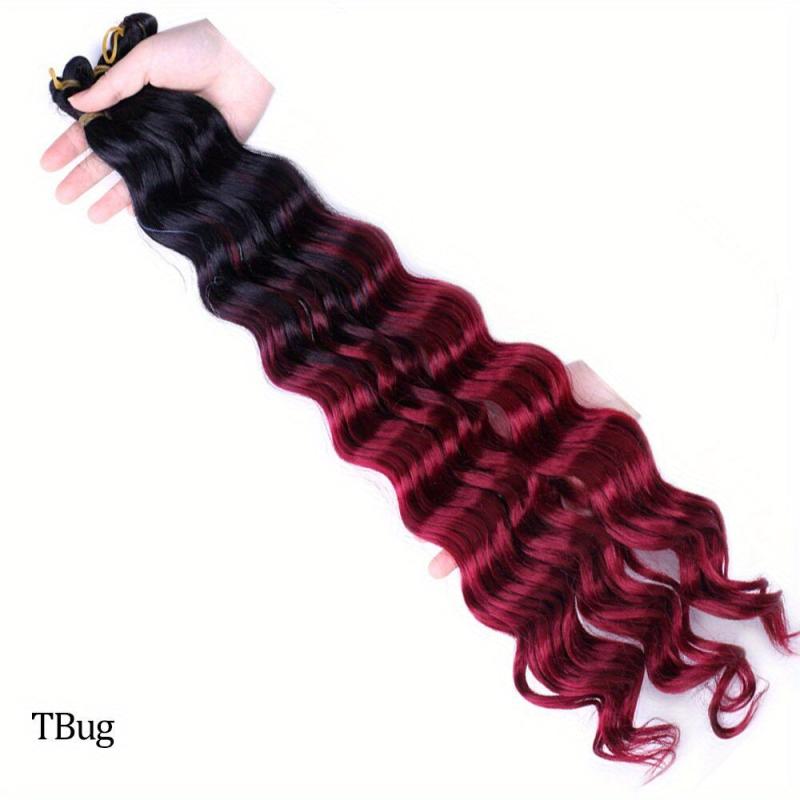 18-24 Inch Deep Wave Curly Synthetic Hair Extension 80-100 G