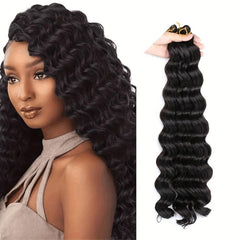 18-24 Inch Deep Wave Curly Synthetic Hair Extension 80-100 G
