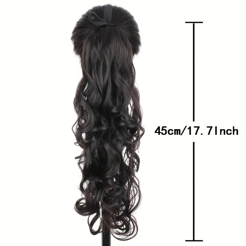 Long Wavy Ponytail Extensions 45 Ponytail Synthetic Hairpiece