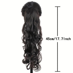 Long Wavy Ponytail Extensions 45 Ponytail Synthetic Hairpiece
