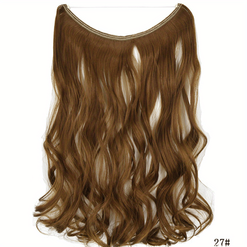 Long Curly Wavy Hair Extensions with Fish Line for Women Girls