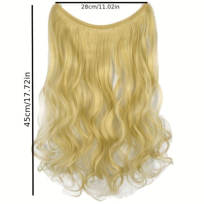 Long Curly Wavy Hair Extensions with Fish Line for Women Girls