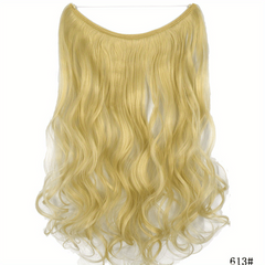 Long Curly Wavy Hair Extensions with Fish Line for Women Girls
