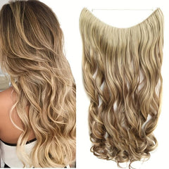 Long Curly Wavy Hair Extensions with Fish Line for Women Girls